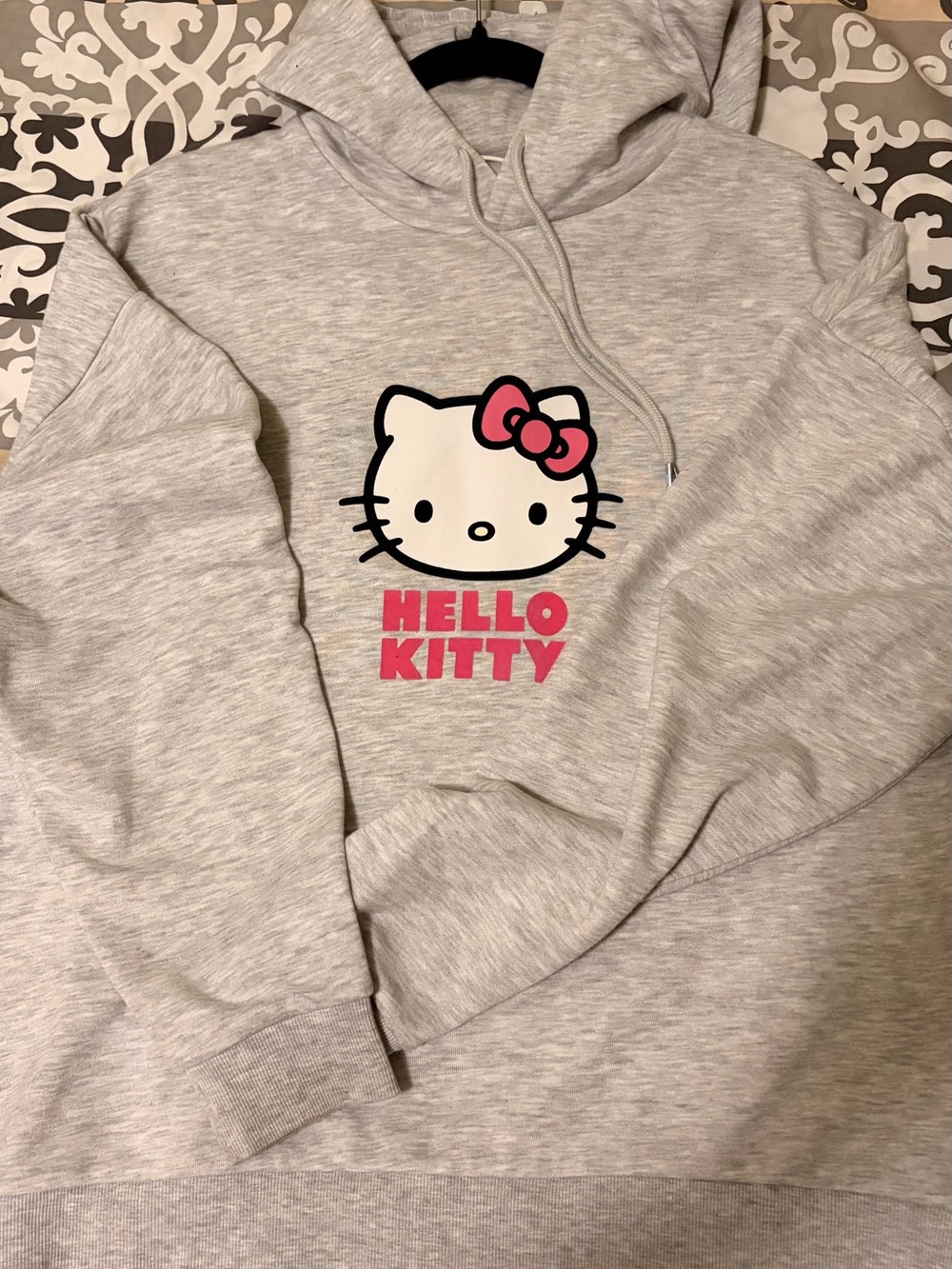 Hello Kitty Gray Hoodie with Pink Accent